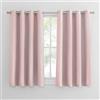PONY DANCE Tende Oscuranti con Anelli Decorazione Tende Bambini Cameretta Blackout Curtains Termiche Isolanti per Camera da Letto Moderna 2 Pezzi L 140 x A 145 cm, Rosa