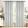 PONY DANCE Tende Semitrasparenti Soggiorno per Privacy Decorazione Tende Salotto Moderne Voile Curtains per Camera da Letto con Anelli 2 Pezzi 140x220 CM, Grigio Chiaro
