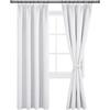 DWCN Tende per camera da letto per sistema a binario, set da 2 pezzi, H245 x L140 cm, tende oscuranti con lacci per tende, nastro arricciato, tende corte oscuranti scure per cameretta dei bambini