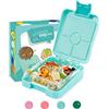 schmatzfatz Easy - Contenitore per Snack per Bambini, Bento Box con Scomparti Suddivisi, Lunchbox, Turchese