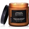 M&SENSE Candela in vaso profumata bourbon da camino, 330g, candela di cera di soia pulita, fino a 70 ore di tempo di combustione, candela fumosa, candela profumata autunnale con 2 stoppini di cotone