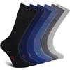 ZAKASA Calzini Uomo Cotone Elegante: Calze Classiche Business Colorati Traspiranti Senza Cuciture Morbide Ufficio Viaggio Confezione Regalo EU 39-42 Nero 6 Paia