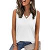 Zeagoo Top Donna Scollo a V Canotta Senza Maniche Elegante Camicette Estive Casual Basic Tops T Shirt Rosa XL