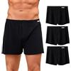 ZAKASA Boxer Larghi Uomo Cotone: Mutande Boxer Uomo Classici con Bottoni Tinta Unita Morbido Traspiranti Senza Etichette per Casa Quotidiano 4XL Nero Pacco da 3