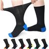 PUTUO Calzini Diabetici per Uomo Donna: Calze Sanitarie Senza Elastico per Uomo in Cotone - Calzini Extra Larghi Senza Cuciture per Piedi Gonfi e Anziani Taglia 43-46 Multicolore 6 paia