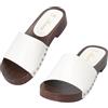 JOMIX Sandali da Donna con Zeppa, Suola in Sughero, Tomaia in Materiale Lucido, Ciabatte Estivi Casual per il Tempo Libero WWC260278 (Bianco, 40)