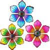 OFFCUP Decorazione Artistica da Parete in Ferro Battuto, 3Pcs Arte della Parete con Fiori per Casa, Giardino e Portico