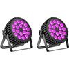 U`King 2pz UV luce DJ palco luce 200W，par led RGB+UV 18 LED 4 in 1 luci discoteca，faretto uv led，uv light，DMX512 e 8 canali per DJ, performance live, matrimoni, feste, bar, club
