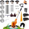 Grenintol Decespugliatore a Batteria, Tagliabordi a Batteria, Decespugliatore Elettrico, Tagliaerba a Batteria con 2 batterie, 4 Tipi Lame,Testata Regolabile e Maniglia Telescopica Tagliaerba per Giardino