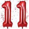 OFFCUP Palloncini Compleanno Rossi 101 CM, Palloncino Numero 11, Foil Palloncini Numeri, Decorazioni Festa Compleanno, Gonfiabili Pallone per Anniversario