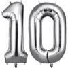 OFFCUP Palloncini Compleanno Argento 101 CM, Palloncino Numero "10", Foil Palloncini Numeri, Giganti Numeri, Decorazioni Festa Compleanno, Gonfiabili Pallone per Anniversario