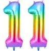 OFFCUP Palloncini Compleanno Colore 101 CM, Palloncino Numero "11", Foil Palloncini Numeri, Giganti Numeri, Decorazioni Festa Compleanno, Gonfiabili Pallone per Anniversario