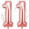 OFFCUP Palloncini Compleanno Oro Rosa 101 CM, Palloncino Numero "11", Foil Palloncini Numeri, Giganti Numeri, Decorazioni Festa Compleanno, Gonfiabili Pallone per Anniversario