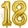 OFFCUP Helium Balloons, 40 Inches Number Balloons 18, Foil Birthday Balloon for Birthday Wedding Party Decorations Celebration Supplies (Gold)
