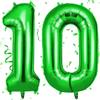 OFFCUP Helium Balloons, 40 Inches Number Balloons 10, Foil Birthday Balloon for Birthday Wedding Party Decorations Celebration Supplies (Green)