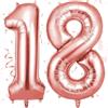 OFFCUP Palloncini Compleanno Oro Rosa 101 CM, Palloncino Numero "18", Foil Palloncini Numeri, Giganti Numeri, Decorazioni Festa Compleanno, Gonfiabili Pallone per Anniversario