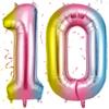 OFFCUP Palloncini Compleanno Colore Sfumato 101 CM, Palloncino Numero 10, Foil Palloncini Numeri, Decorazioni Festa Compleanno, Gonfiabili Pallone per Anniversario