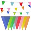 HEKU Bandierina colorata con 20 bandierine per Feste e Compleanni, resistente alle intemperie, lunghezza 10 metri, grande e accattivante, ideale per eventi, con nastro di fissaggio integrato