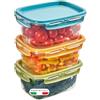 Snips Lock Mixcolor - Set 3 Contenitori per Alimenti 1,2L, Coperchio Salva Freschezza con 4 Chiusure di Sicurezza - Contenitore per Cibi 18,4x14x12 Frigorifero, Microonde e Lavastoviglie Made in Italy