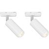 Briloner - Sistema per binario Faretto LED, dimmerabile, orientabile, accessorio, tracklight, faretto LED, spot da soffitto, lampade, plafoniera, 40x100mm (DxH), bianco (Confezione da 2)