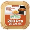 PORTENTUM Carta forno per friggitrice ad aria, 200 unità quadrate 20-24 cm, adatte a modelli 5-8 L