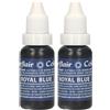 FunCakes Sugarflair Edible Droplet Paint Royal Blue, Blu - Colorante Alimentare Liquido, Colorante per Pasta di Zucchero, Gum Paste, Glassa - Utilizzabile con Aerografo - 14ml (Confezione da 2)