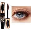 HISUNBEN Mascara viola impermeabile, 10 ml, resistente all'acqua, a lunga durata, volumizzante, per Natale, Halloween, feste, matrimoni (Tubo nero - Marrone)