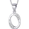 MASADA Collana in Argento 925 - Ciondolo Lettera O Iniziale con Pietre Zircone - Iniziali Nome per Donna e Ragazza - Catena 46 cm Confezione Borsa in Velluto