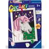 Ravensburger CreArt: Unicorno - Dipingere con i Numeri per Bambini 7+ Anni, Attività Creativa, Kit Pittura con Tavole, Cornice con Brillanti, Pennello e Colori Inclusi, 14 x 19 cm, Idee Regalo
