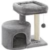 Feandrea Tiragraffi piccolo albero per gatti con tronco in sisal, tiragraffi per gatti con piattaforma imbottita, per gattini, grigio chiaro PCT50W