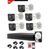 HIKVISION Kit Videosorveglianza Hikvision DVR 8 canali 5 telecamere bullet 2 megapixel hdd