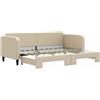 vidaXL Letto da giorno allungabile crema 80x200 cm in tessuto