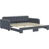 vidaXL Letto da giorno allungabile grigio scuro 100x200 cm in velluto