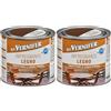 AREXONS BY VERNIFER Impregnante Legno Noce Scuro, Impregnante all'Acqua Pronto all'Uso per Protezione Legno, a Rapida Asciugatura, Inodore, 500ml (Confezione da 2)
