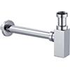Schläfer 3939650 Sifone Quadrato per Lavabo 1 1/4 in Ottone Cromato, Sifone Design d'Arredo Design Minimalista Tubo Scarico regolabile Ø 32 mm Lunghezza 300 mm Universale Bagno Moderno