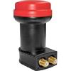 Megasat Diavolo Twin LNB - LNB universale (adatto per 2 utenti, connettori F placcati oro, prestazioni elevate, rumore di soli 0,1 dB) - Nero/Rosso