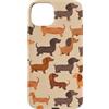 Funny Fun Dog pattern designs Sausage Do Motivo divertente con cane salsiccia, bassotto Custodia per iPhone 15 Plus