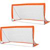 HOMCOM Set da 2 reti da calcio, mini porte pieghevoli in tessuto Oxford, arancione