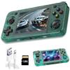 GATBGEFU Nuova console da gioco R36H, console portatile per videogiochi con schermo IPS da 3,5, scheda integrata da 128 GB e 20.000 giochi, sistema Open Source Linux (verde, 128 g)