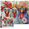 Tucocoo Puzzle di Galli per Adulti - 1000 Pezzi, Animali e Fiori Tropicali, Arte 68 x 50 cm - Colorato Fai Da Te per Decorazione Casa e Famiglia