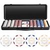 SLOWPLAY Set di fiches da poker Nash in argilla da 14 g, edizione White Gold, Set non numerato da 500 pezzi | Valigetta premium con scocca resistente in policarbonato