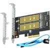 GLOTRENDS PA12 Adattatore M.2 PCIe per un M.2 NVMe SSD e un M.2 SATA SSD