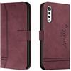 Bravoday Cover per LG Velvet / G9 / G900, Flip Custodia in Pelle PU Portafoglio Custodia per LG Velvet / G9 / G900, con Slot per Schede, Vino Rosso