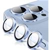 Oelrstfe Pellicola Fotocamera per iPhone 13 Pro/13 Pro Max,Posteriore Obiettivo Protezione Vetro Temperato,HD Trasparente Lente Schermo,Durezza 9H Anti-graffio Ultra Resistente Glitter Camera,Blu