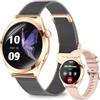 niolina Smartwatch Donna, 1,27" Orologio Smartwatch con Chiamata Bluetooth, 120+ Sport, 24H Frequenza Cardiaca SpO2 Sonno, Fisiologia Feminile, IP68 Impermeabile, Smart Watch per Android iOS Nior Oro