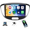 CAMECHO 4G+64G CAMECHO Android Autoradio per Hyundai i10 2007-2013 con Wireless Carplay Android Auto Mirror Link, Schermo Auto da 9 Pollici con GPS WiFi Bluetooth FM/RDS Radio SWC + AHD Retrocamera&MIC