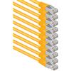 1aTTack.de® 0,25m - amarillo - 10 Stück - CAT6 CAT 6 Ethernet LAN cable de red SET 1000 Mbit/s CAT6 Doble blindado PIMF 250MHz libre de halógenos compatible con CAT5e CAT6a CAT7 CAT8