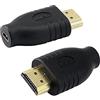 PNGKNYOCN Adattatore Micro HDMI, confezione da 2, maschio a femmina, supporta 3D, 4K, 1080P, canale Ethernet, connettori placcati oro 24K, guscio in PVC, piccolo e leggero, facile da usare