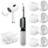 Ganbary 4 Paia Gommini compatibili con Airpods Pro/Airpods Pro 2 con Foro per Riduzione del Rumore, Kit di Pulizia 3 in 1, Scatola di Conservazione Portatile a Quattro Scomparti - S