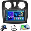 Hikity 2+64GB Android 15 Autoradio per Renault Dacia SANDERO II B52 2012-2019 Radio CarPlay Android Auto 9 Pollici Touchscreen Auto Radio con WiFi GPS FM RDS Telecamera Posteriore